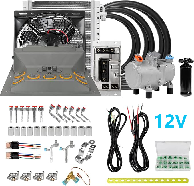 Air Compressor - TELCOOL 12V DC 自動車用電動エアコンルーフエバポレーター、自動車用電動コンプレッサーエアコンシステムキットユニット