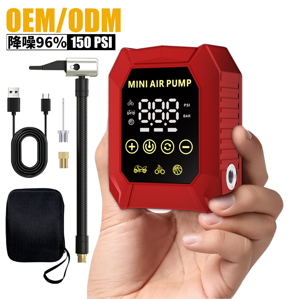 Air Compressor - 150psi携帯型車用エアポンプ ワイヤレスデジタルディスプレイ搭載 ポータブルエアコンプレッサー 多機能タイヤインフレータ