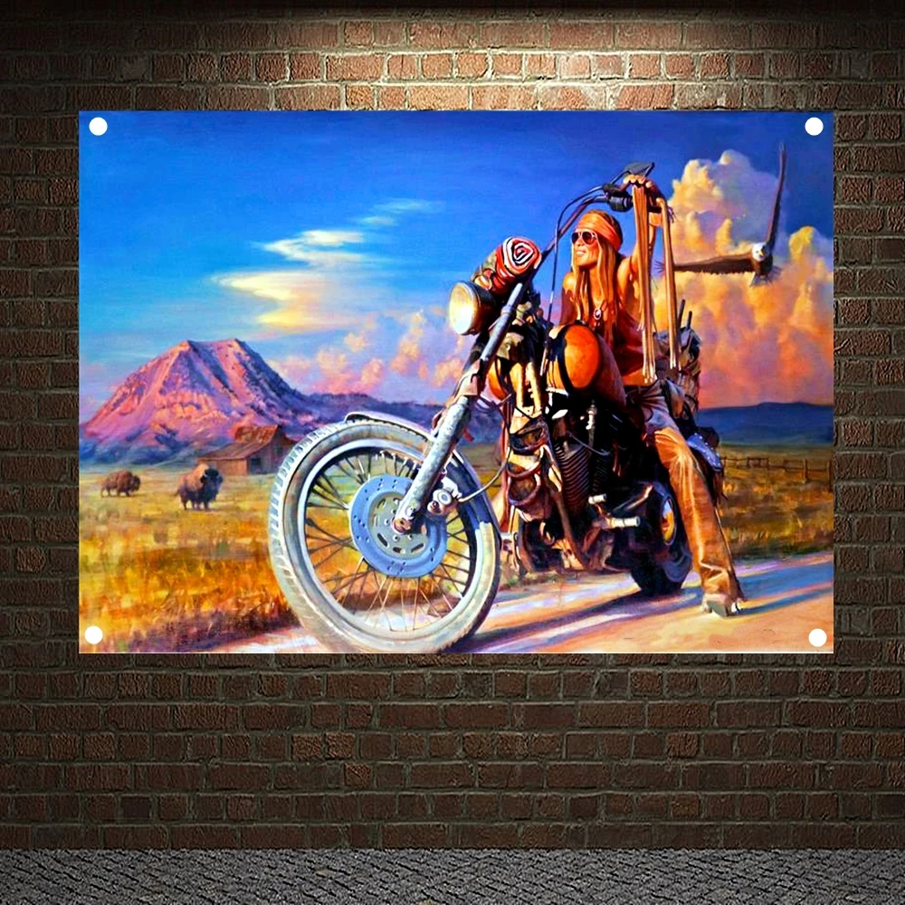 Auto Repair Shop - オートバイの絵,ガレージ,ガソリンスタンド,男性の洞窟,車の修理,店,家の装飾のポスター