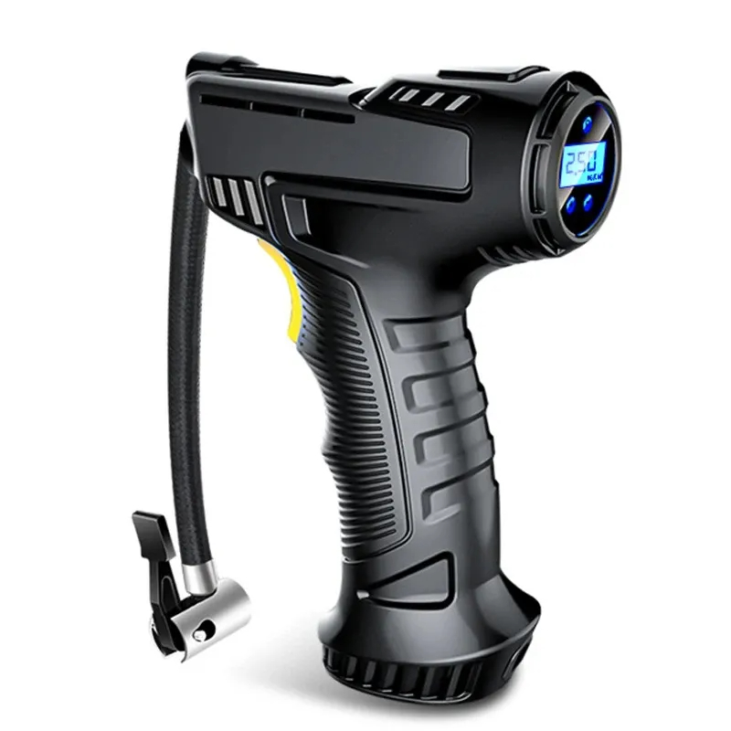 Air Compressor - 車用エアコンプレッサー 自動充電式 ワイヤレス/有線 タイヤインフレータ デジタルポータブルカーエアポンプ 車/自転車用