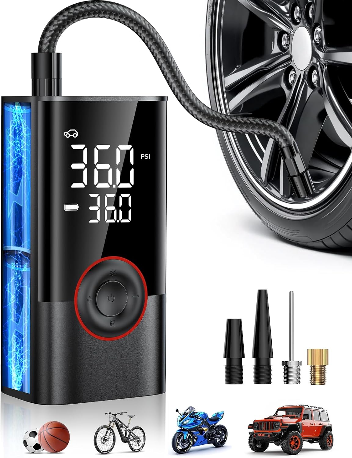 ポータブルワイヤレスエアコンプレッサー ミニ電動ハンドヘルド - Air Compressor のレビューと価格