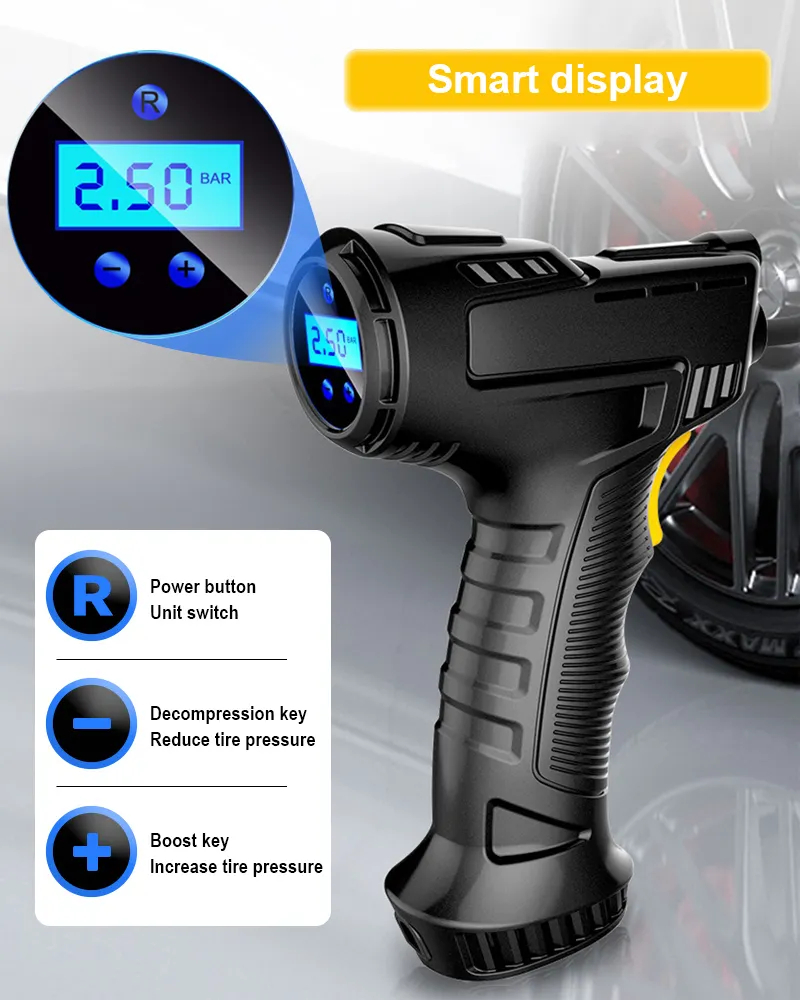 車用エアコンプレッサー 自動充電式 ワイヤレス/有線 タイヤ - Air Compressor のレビューと価格